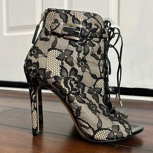 B Brian Atwood Linford Lace Up Booties Whimsigoth Punk Dark Romantic Goth